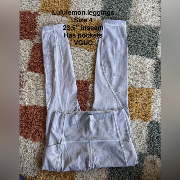Lululemon Athletica White Leggings - Picture 1 of 2